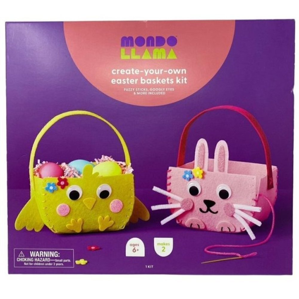 Target Mondo Llama Easter Baskets Kit Felt Crafts Ages 6 Plus - Picture 4 of 7